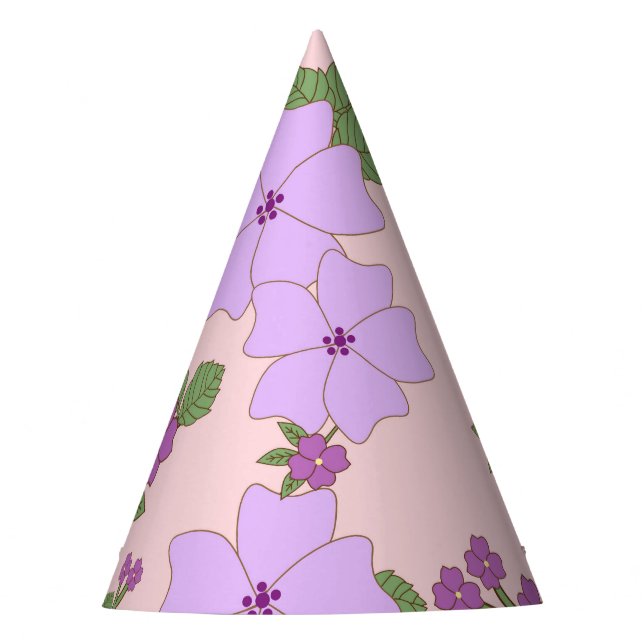 Chapeaux De Fètes Fleurs Violettes, Modèle Floral, Motif De Fleurs (Devant)