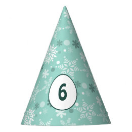Chapeaux De Fètes Flocon de Neige d'Hiver Turquoise-Bleu 6e Annivers