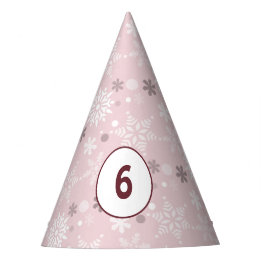 Chapeaux De Fètes Flocon de neige hivernal rose pâle 6e anniversaire