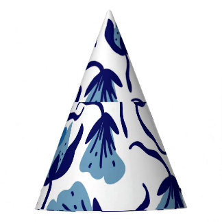 Chapeaux De Fètes Floral De Pansy Bleu : Sans Mer Dessiné À La Main.