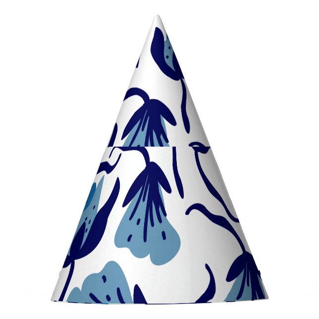 Chapeaux De Fètes Floral De Pansy Bleu : Sans Mer Dessiné À La Main. (Devant)