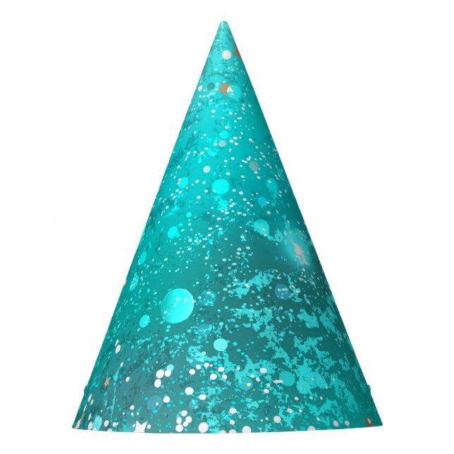Chapeaux De Fètes Fond en feuille de turquoise menthe (Devant)