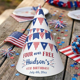 Chapeaux De Fètes Four Ever Free ! 4 juillet Anniversaire 4 ans Fête