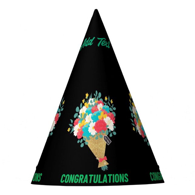 Chapeaux De Fètes Fournitures de fleurs de texte de félicitations  (Devant)