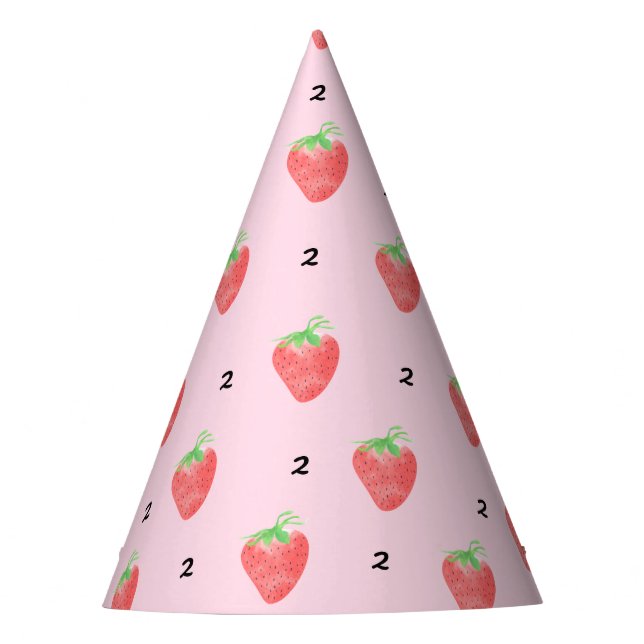 Chapeaux De Fètes Fraise 1er 2e 3e 4e 5e Fille du 6e anniversaire (Devant)