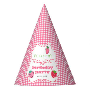 Chapeaux De Fètes Fraises Fille Berry Premier anniversaire fête