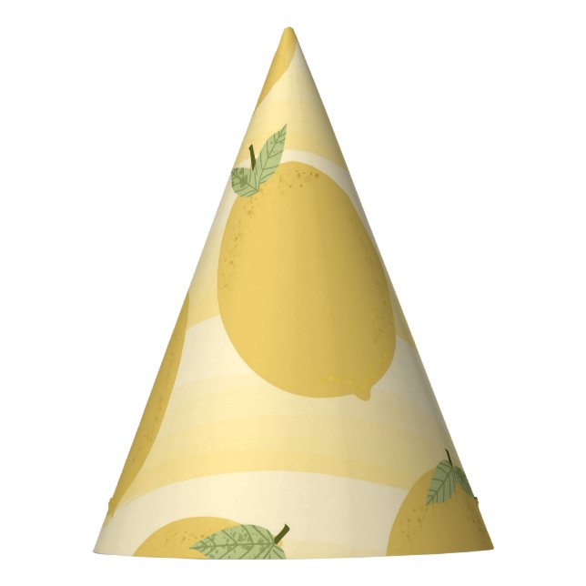 Chapeaux De Fètes Fruit d'été Fruit jaune citron Aquarelle Fête (Devant)
