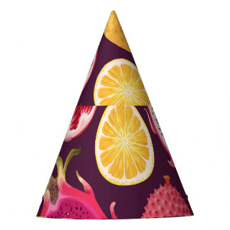 Chapeaux De Fètes Fruit exotique : coloré sans soudure motif