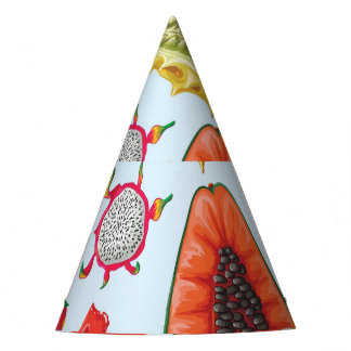 Chapeaux De Fètes Fruits Exotiques : Imprimé tendance sans couture.