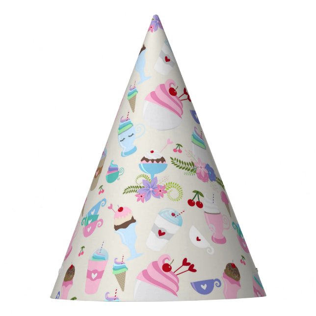 Chapeaux De Fètes Fun Cupcake Sweets Motif de fête d'anniversaire (Devant)