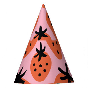 Chapeaux De Fètes Fun fraise, design artisanal sans couture.