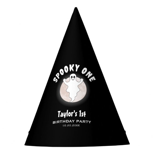 Chapeaux De Fètes Fun Halloween Ghost Éffrayant un premier anniversa (Devant)