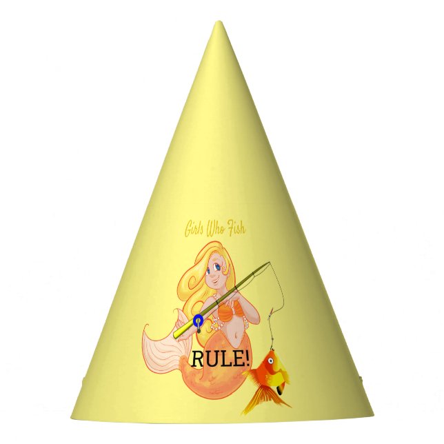 Chapeaux De Fètes Funny Pêche Fille Sirène Thunder_Cove (Devant)