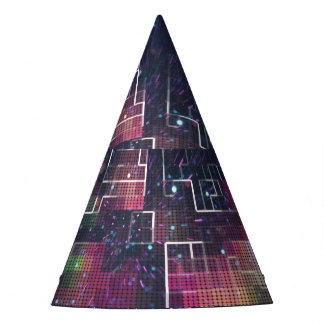 Chapeaux De Fètes Futurisme rétro : 80's Neon Géométrique