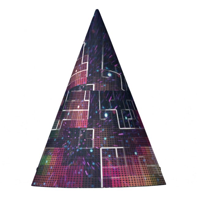 Chapeaux De Fètes Futurisme rétro : 80's Neon Géométrique (Devant)