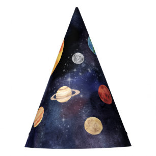 Chapeaux De Fètes Galaxie Bleue Moderne Planètes Espace