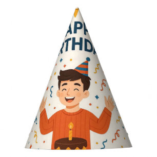 Chapeaux De Fètes Garçon ballon joyeux anniversaire amusant