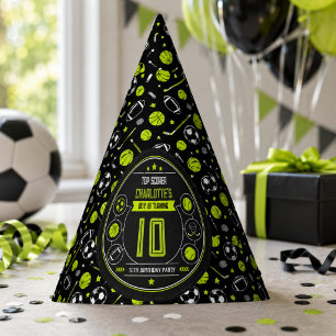 Chapeaux De Fètes Garçons Moderne Noir Sports Enfants 10e Anniversai