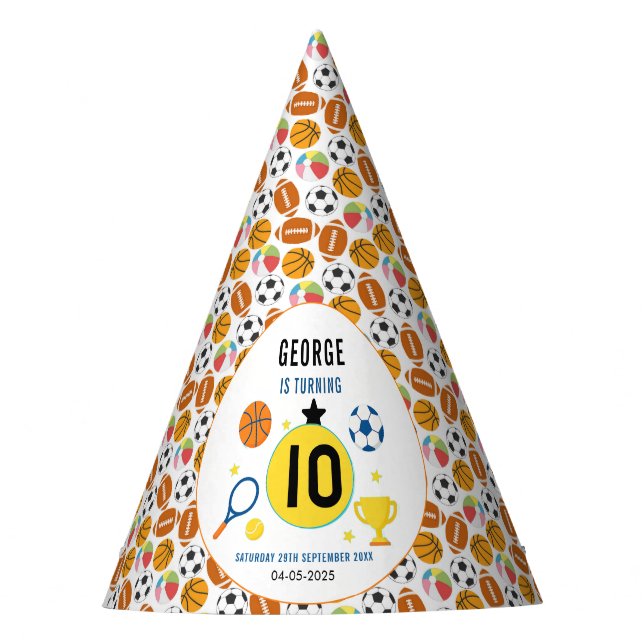 Chapeaux De Fètes Garçons Sports modernes fête d'anniversaire | Thèm (Devant)