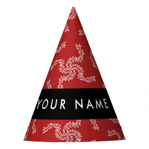 Chapeaux De Fètes Garland de Noël, Rouge, Votre nom, Personnaliser
