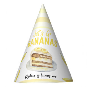 Chapeaux De Fètes Gâteau à la banane à l'aquarelle pour fête d'anniv