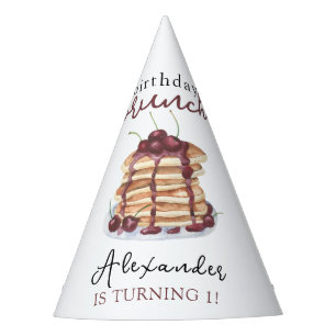 Chapeaux De Fètes Gâteau d'anniversaire aux pancakes aquarelle