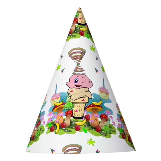 Chapeaux De Fètes Gâteaux identiques Joyeux Anniversaire Papier  (Devant)