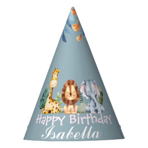 Chapeaux De Fètes giraf giraf zoo animaux jungle Floral Anniversaire