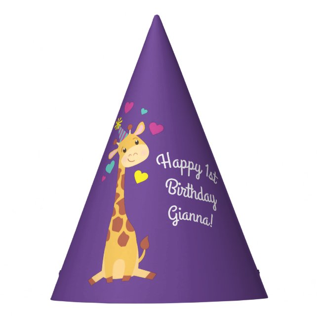 Chapeaux De Fètes Giraffe Anniversaire de enfant Party Cute (Devant)