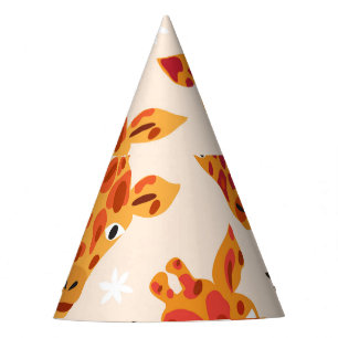 Chapeaux De Fètes Giraffe de dessin : Floral Savanna Motif