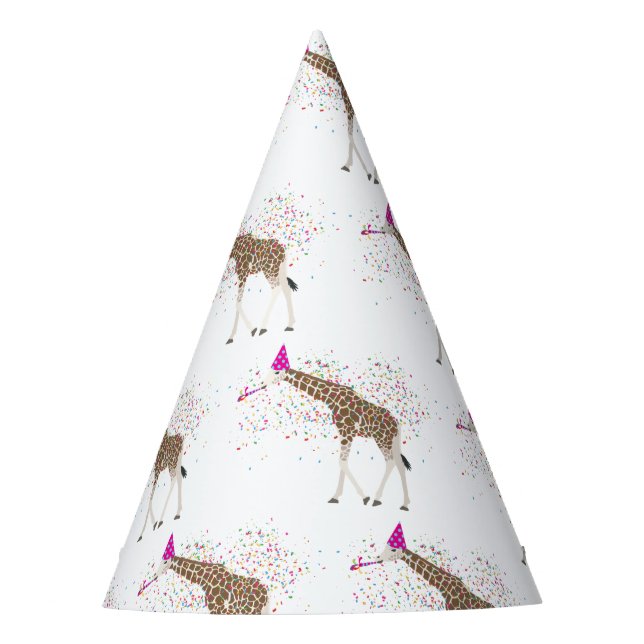 Chapeaux De Fètes Giraffe Fête Safari Animaux ayant une fête (Devant)