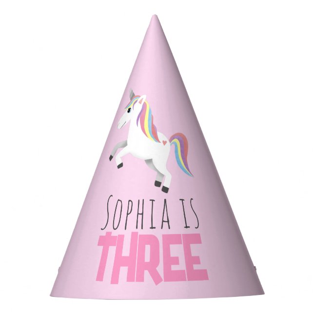 Chapeaux De Fètes Girls Cute Pink Unicorn Kids Birthday (Devant)