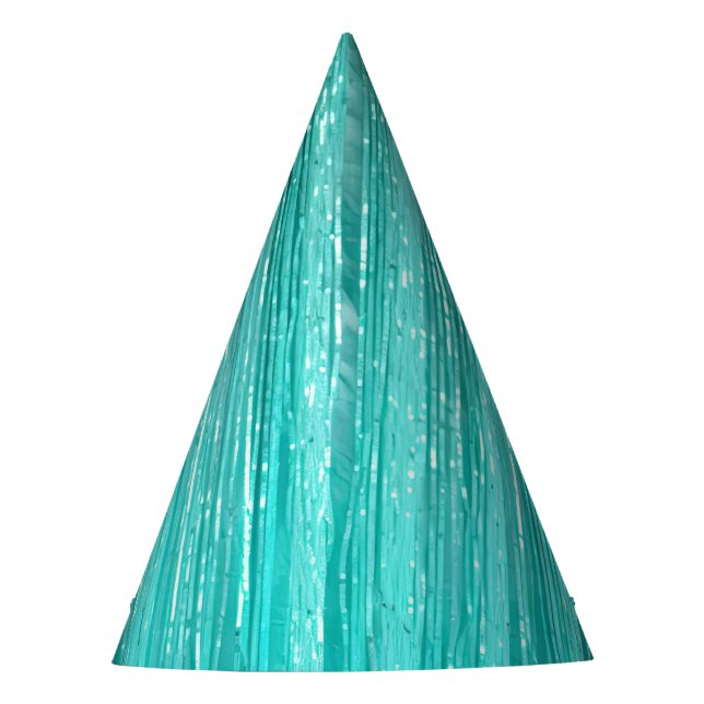 Chapeaux De Fètes Girly Aqua Mint Glam Tinsel Stripes  (Devant)
