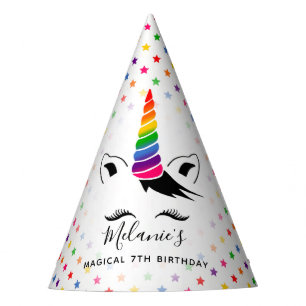 Chapeaux De Fètes Glam Rainbow Unicorn Anniversaire