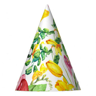 Chapeaux De Fètes gnomes scandinaves : aquarelle fleurie printanière