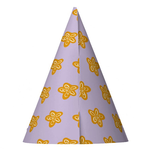 Chapeaux De Fètes Gold Floral Lilac Girl Princess Birthday Party Hat (Dos)