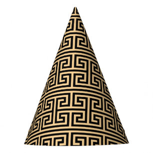 Chapeaux De Fètes Grec Meander Carré clé H Motif Brown