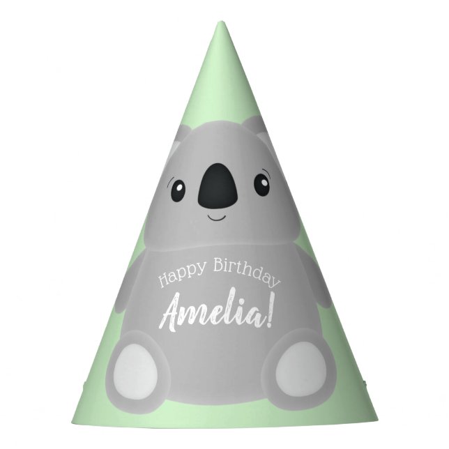 Chapeaux De Fètes Green Koala Bear fête d'anniversaire (Devant)