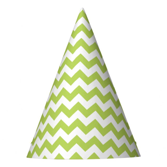 Chapeaux De Fètes Green Zigzag, Green Chevron, Motif géométrique (Devant)