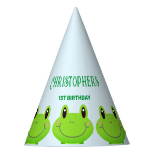 Chapeaux De Fètes Grenouille Anniversaire Thème Bleu Beau