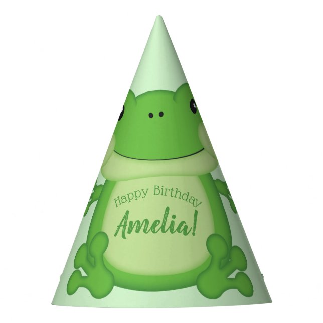 Chapeaux De Fètes Grenouille fête d'anniversaire Vert (Devant)