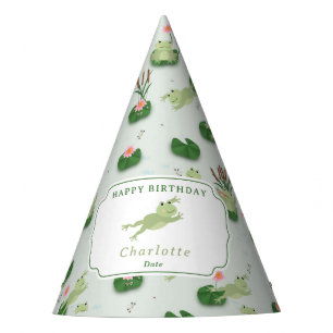 Chapeaux De Fètes Grenouilles Mignonnes dans un Étang de Nénuphars F