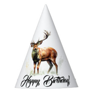 Chapeaux De Fètes Gros Cerf Raté Joyeux Anniversaire