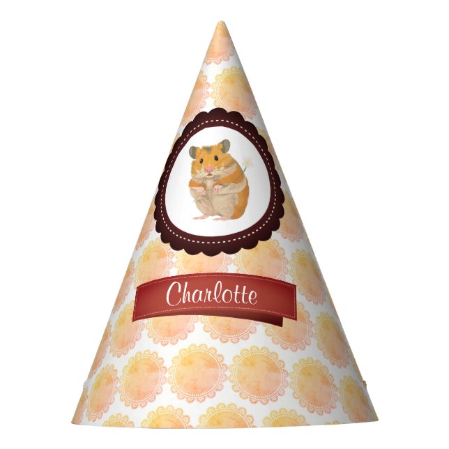 Chapeaux De Fètes Hamster rouge et rose de filles (Devant)