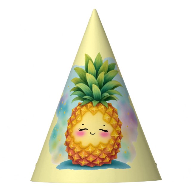 Chapeaux De Fètes Happy Pineapple Birthday Party Hat (Devant)