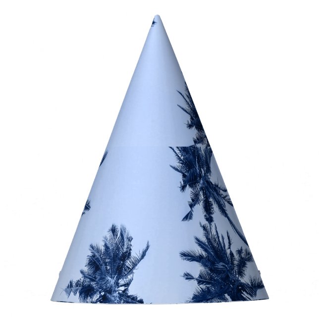 Chapeaux De Fètes Hauts palmiers, ciel bleu clair. (Devant)