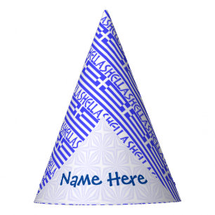 Chapeaux De Fètes Hellas et drapeau grec Personnalisation en bleu ca