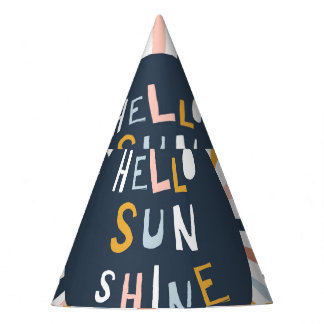 Chapeaux De Fètes Hello Sunshine : Typographie enfantine colorée