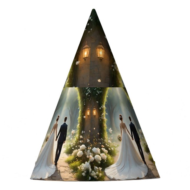 Chapeaux De Fètes Heureux Jamais Après Couple De Mariée, Casquettes  (Devant)