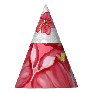 Chapeaux De Fètes Hibiscus & dentelle RED